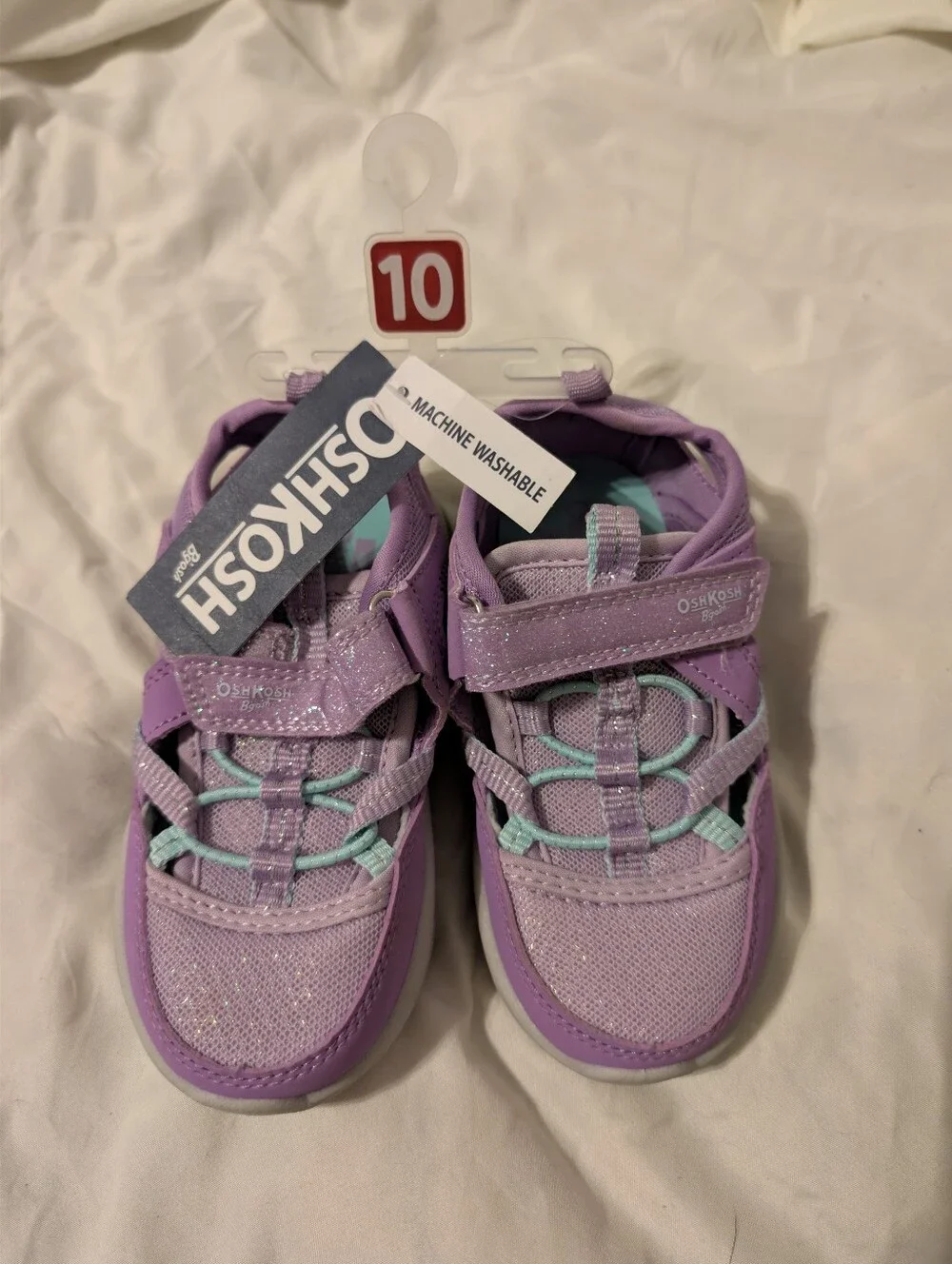 Oshkosh Toddler Size 10 Lavender Active Sneakers with Glitter Strap NWT